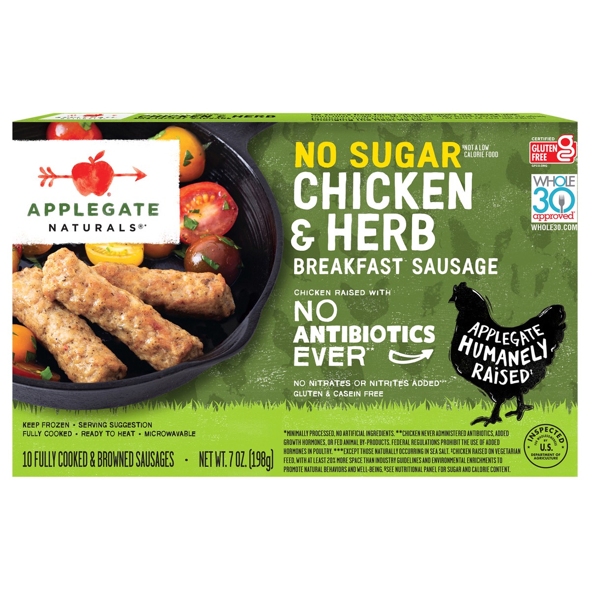 slide 1 of 9, Applegate Breakfast Sausage, 7 oz