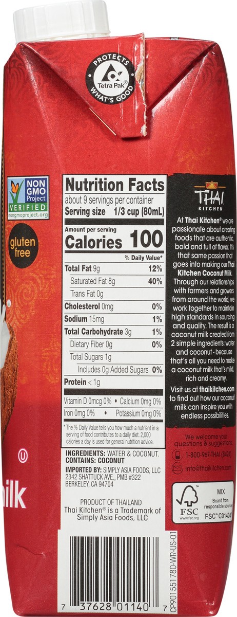 slide 9 of 9, Thai Kitchen Coconut Milk, 25.36 fl oz, 25.36 fl oz