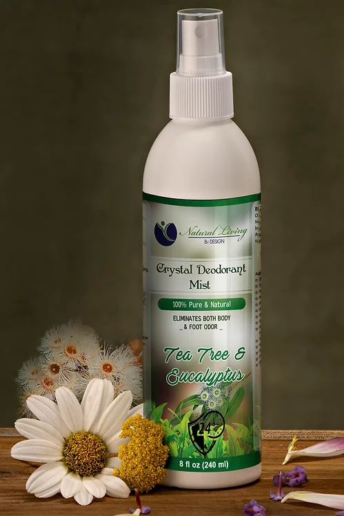 slide 1 of 1, Natural Living International Tea Tree Eucalyptus Mist Deodorant, 8 fl oz