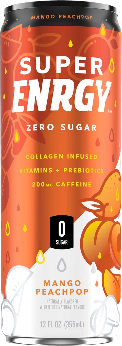 slide 6 of 6, Super Energy Zero Sugar Mango Peachpop Energy Drink 12 fl oz, 12 oz