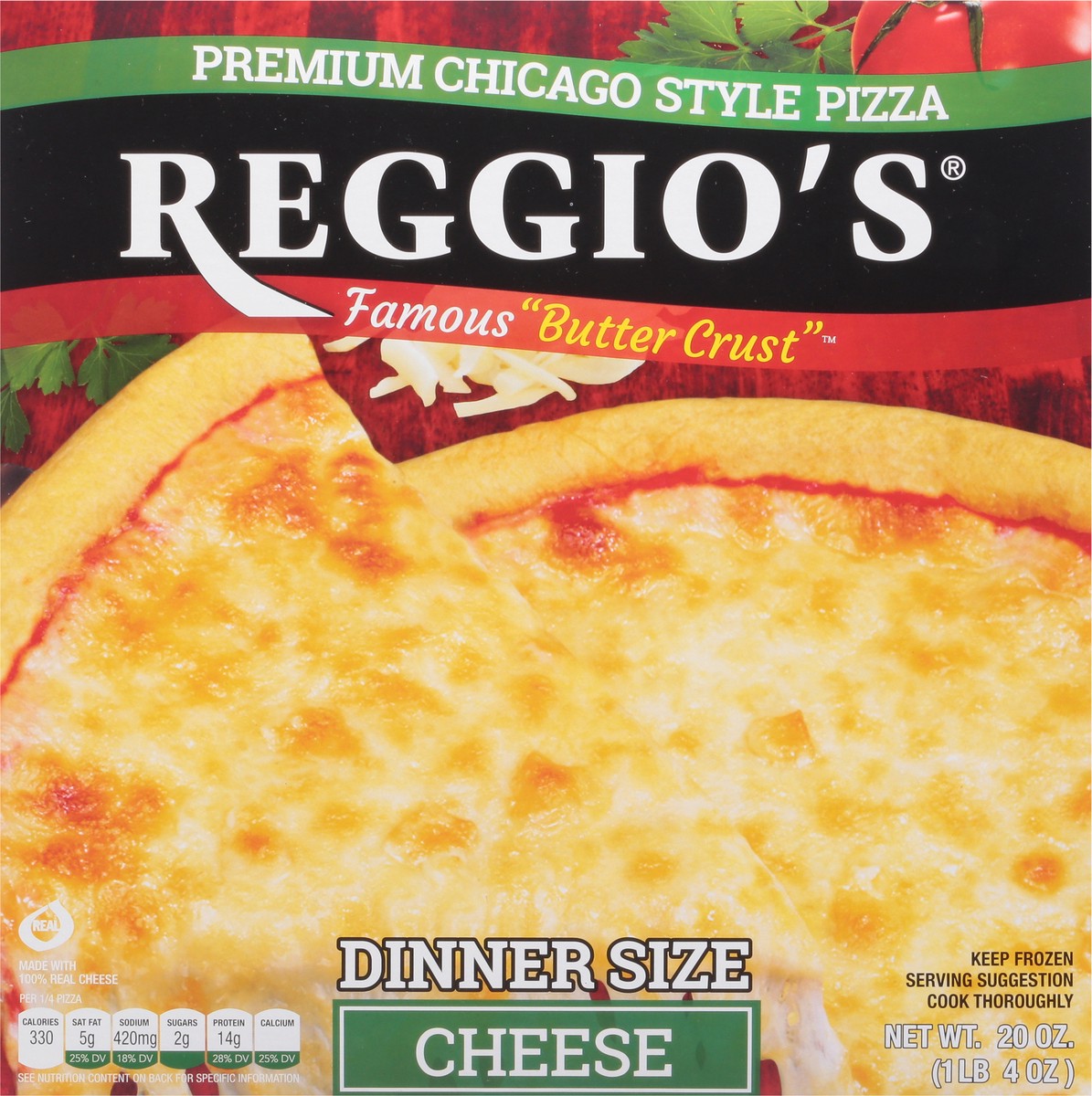 slide 5 of 14, Reggio's Butter Crust Cheese Pizza Dinner Size 20 oz, 20 oz