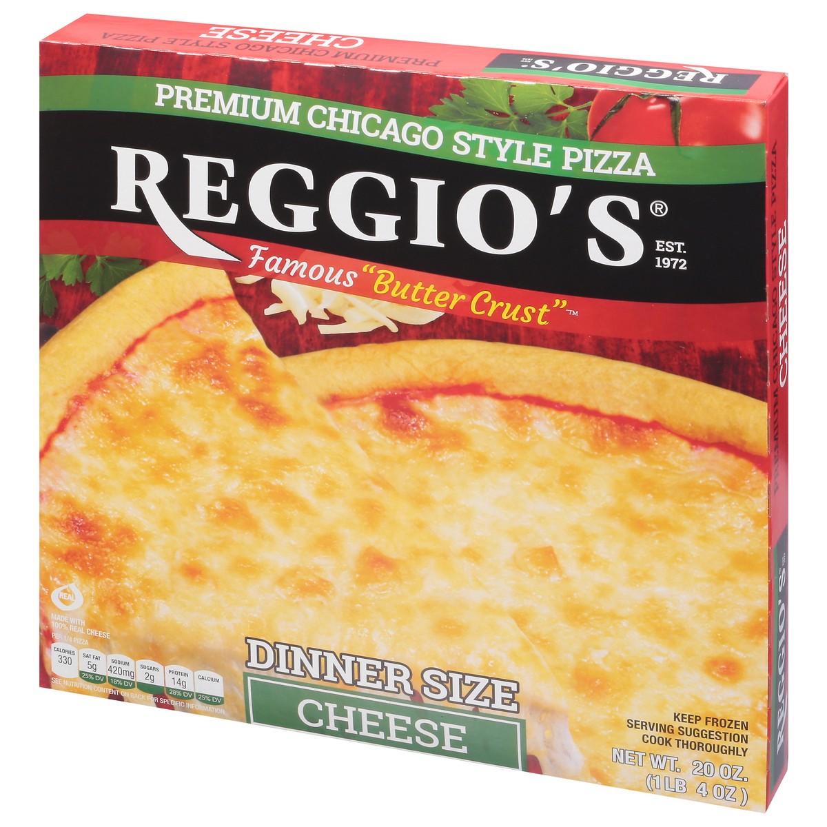 slide 9 of 14, Reggio's Butter Crust Cheese Pizza Dinner Size 20 oz, 20 oz