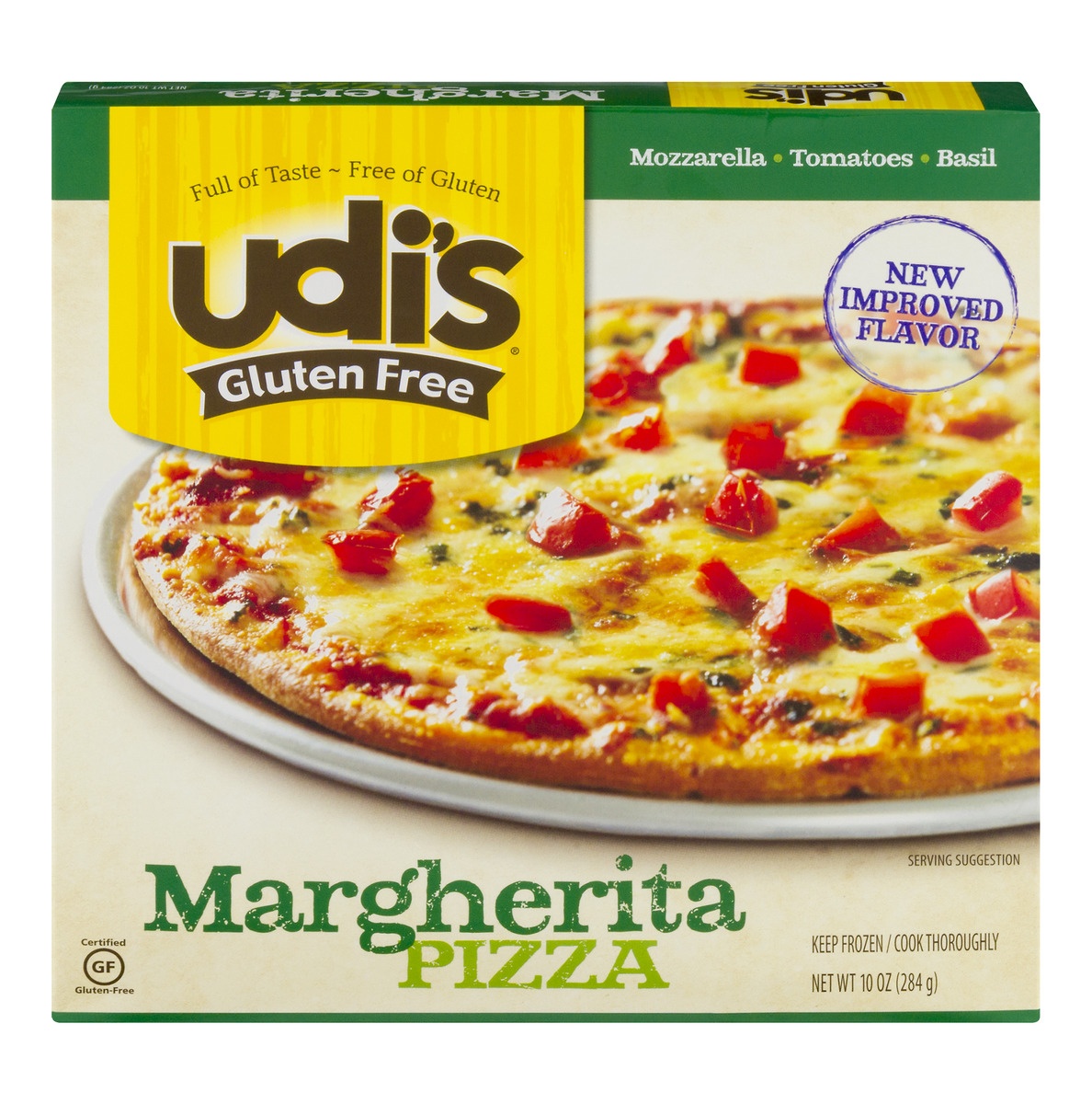 slide 1 of 1, Udi's Gluten Free Crispy Thin Crust Margherita Pizza, 10 oz