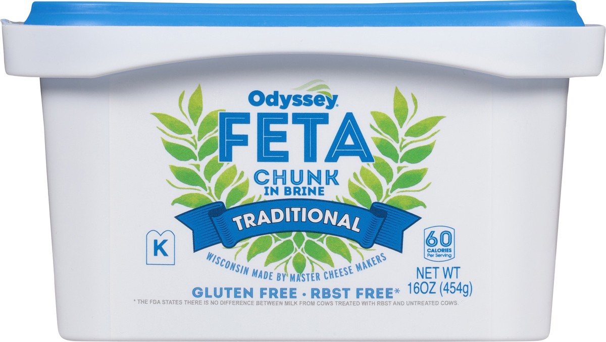 slide 12 of 13, Odyssey Gluten Free Chunk in Brine Traditional Feta 16 oz, 16 oz