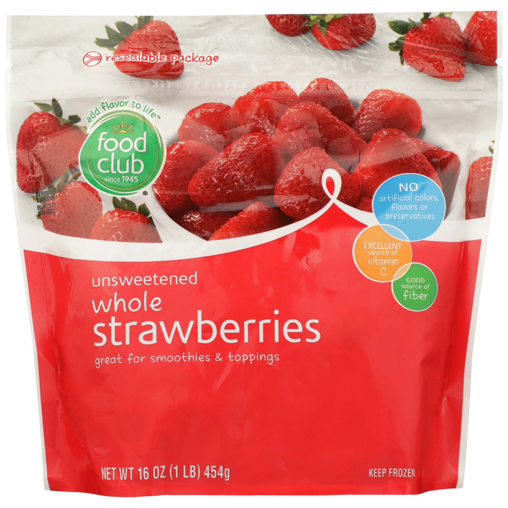 slide 1 of 6, Food Club Frozen Whole Unsweetened Strawberries, 16 oz