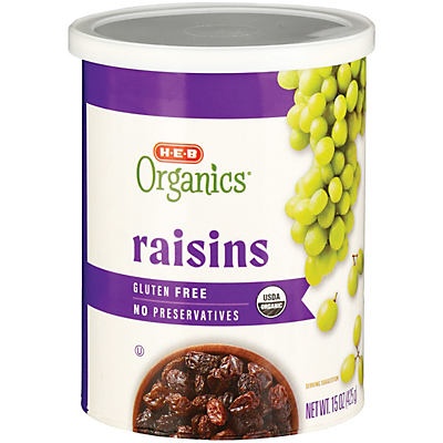 slide 1 of 1, H-E-B Organics Raisins, 15 oz