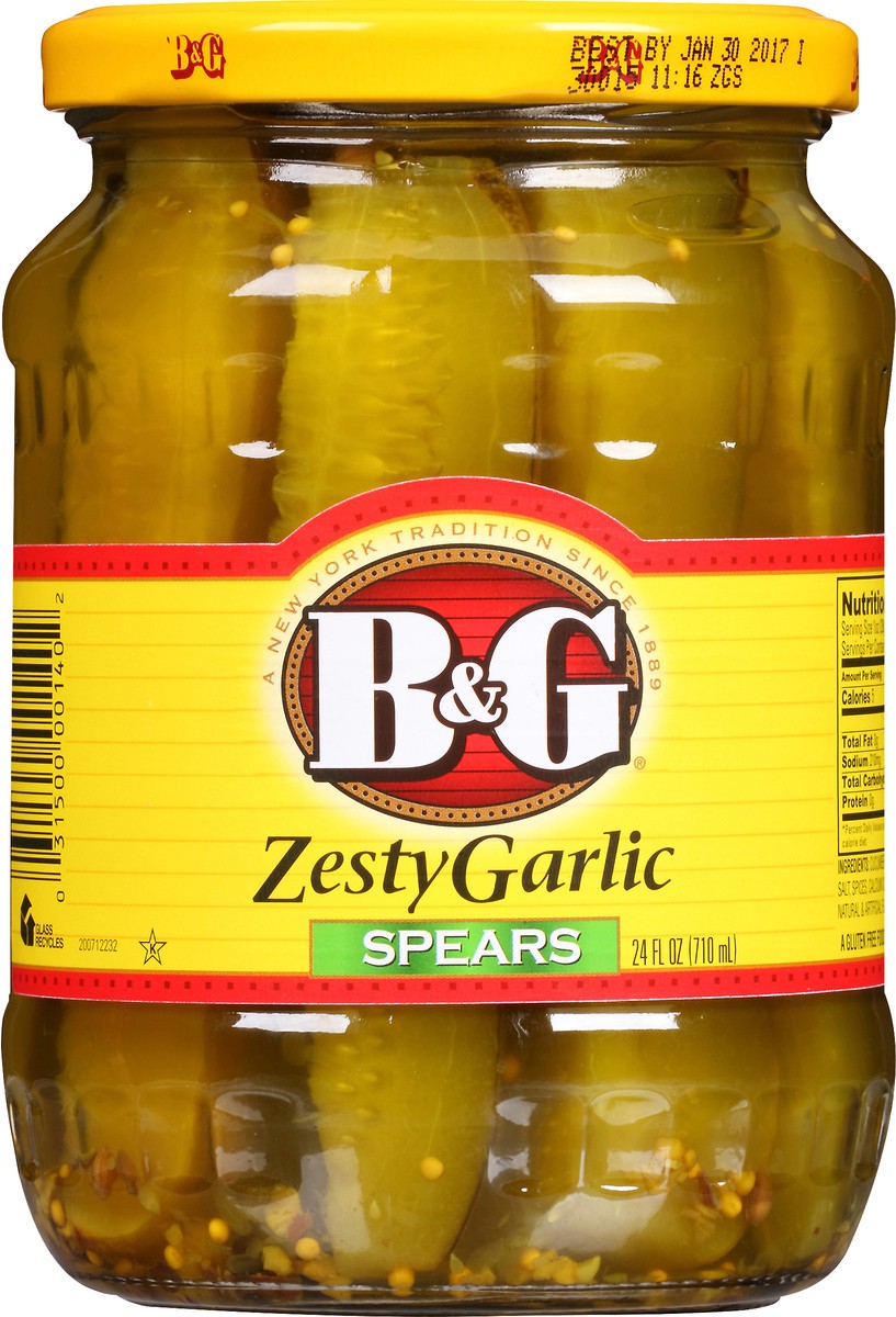 slide 9 of 11, B&G Zesty Garlic Spears 24 fl. oz. Jar, 24 fl oz