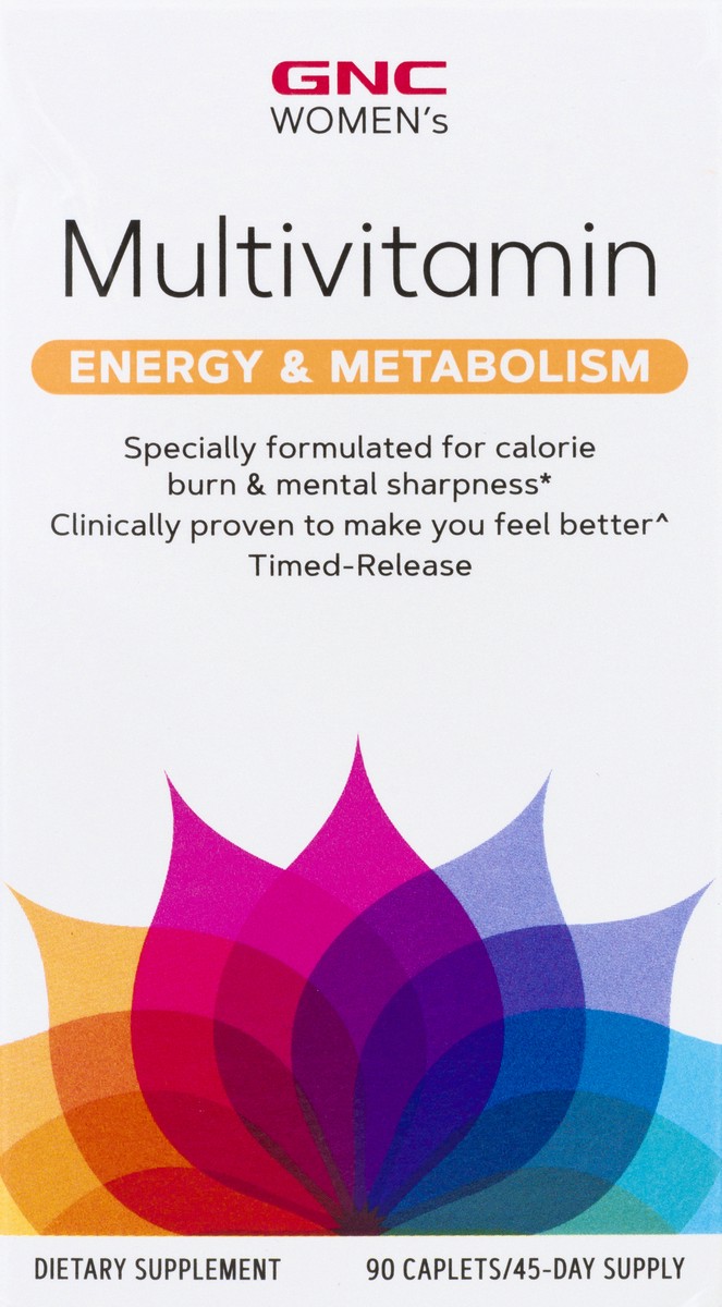 slide 7 of 13, GNC Women's Energy & Metabolism Caplets Multivitamin 90 ea, 90 ct