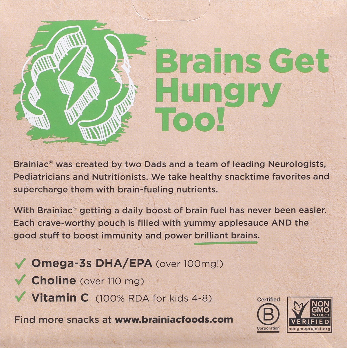 slide 11 of 13, Brainiac Brain Squeezers Mega Apple Applesauce 4 - 3.2 oz Pouches, 4 ct