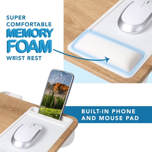 slide 6 of 6, LapGear Atlas Lap Desk, 21-1/8"" x 12"", White Oak Woodgrain, 92009-RP, 1 ct