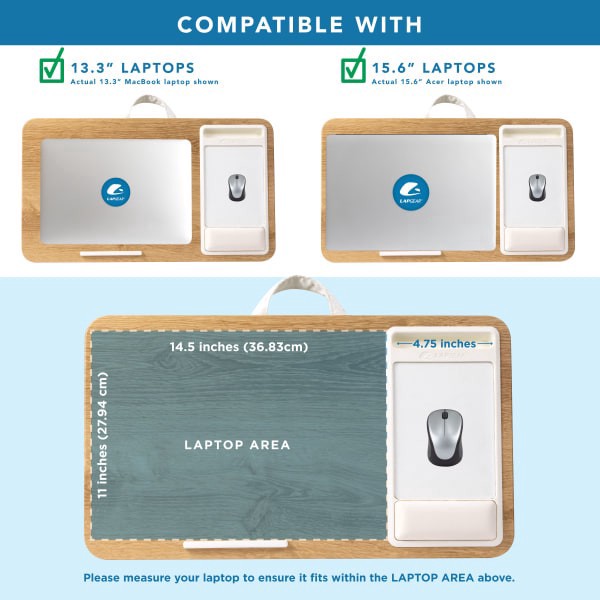 slide 2 of 6, LapGear Atlas Lap Desk, 21-1/8"" x 12"", White Oak Woodgrain, 92009-RP, 1 ct