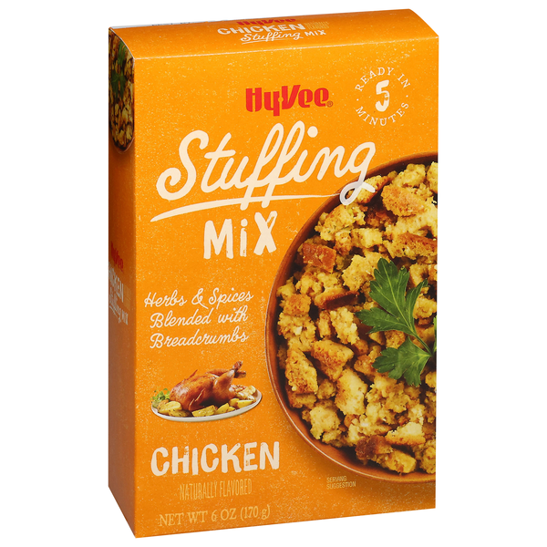 slide 1 of 8, Hy-vee Chicken Herbs & Spices Blended With Bread Crumbs Stuffing Mix, 6 oz