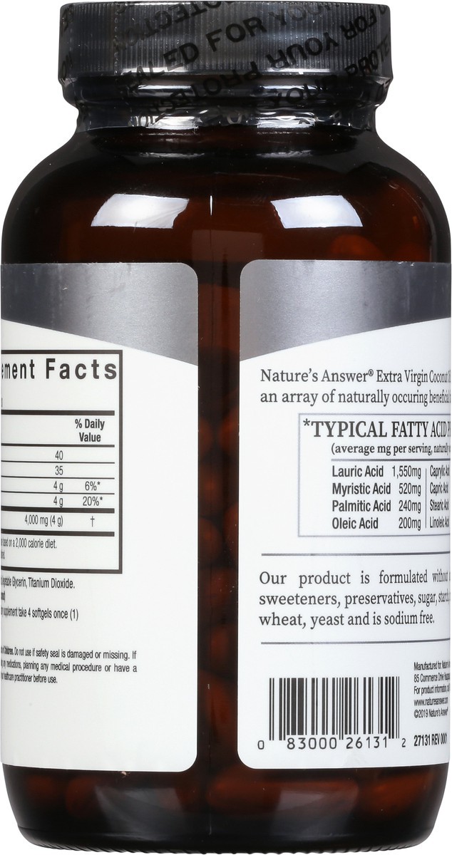 slide 5 of 9, Nature's Answer Extra Virgin Coconut Oil, 120 ct
