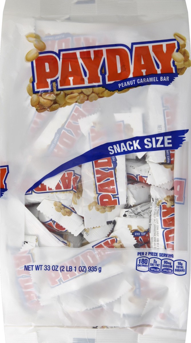 slide 6 of 6, Payday Peanut Caramel Snack Size, Candy Bag, 33 oz, 33 oz