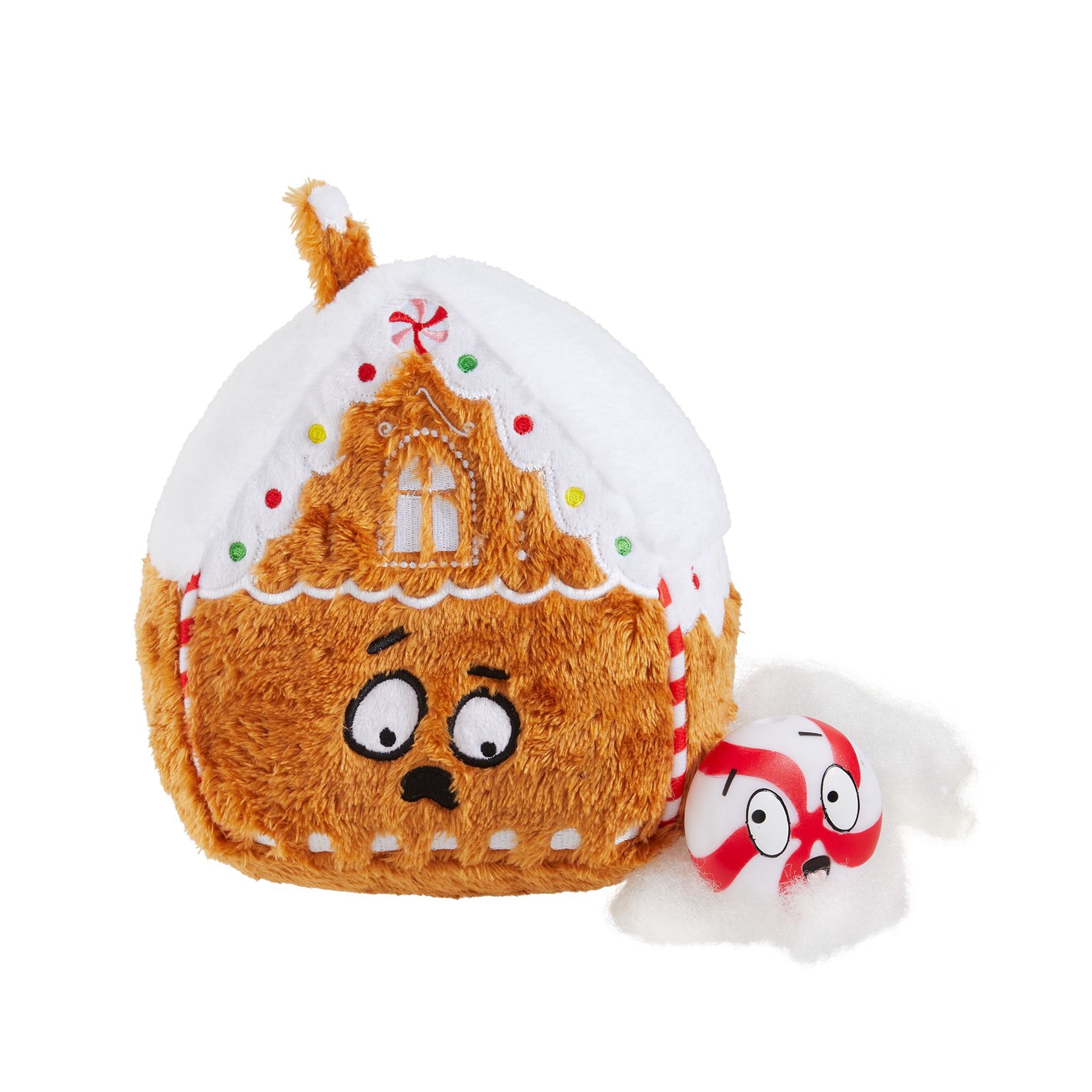 slide 1 of 1, OMG! SURPRISE Holiday Gingerbread House with Candy 2 Toys In 1 Dog Toy - Plush, Squeaker, 1 ct