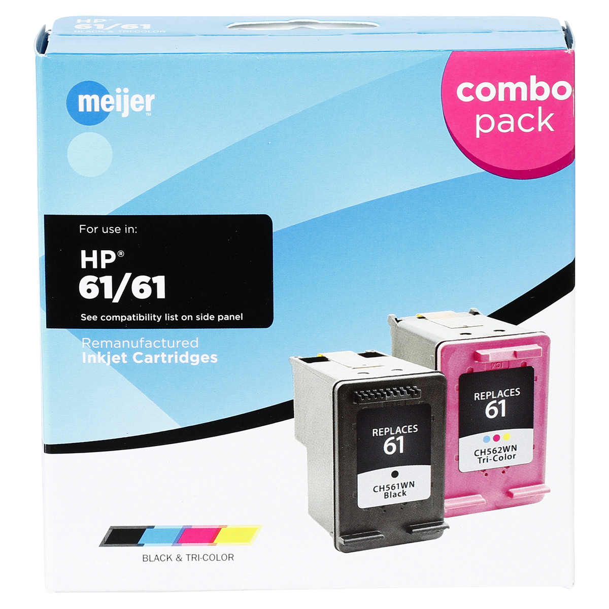 slide 1 of 1, Meijer Brand Remanufacture Ink Cartridge, replacement for HP 61, 1 ct