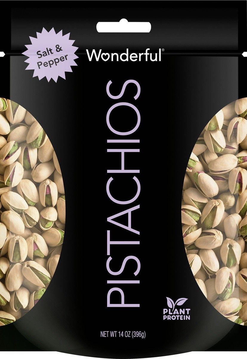 slide 3 of 3, Wonderful Pistachios, In Shell Salt & Pepper Flavored Nuts, 14 Ounce Bag, 14 oz