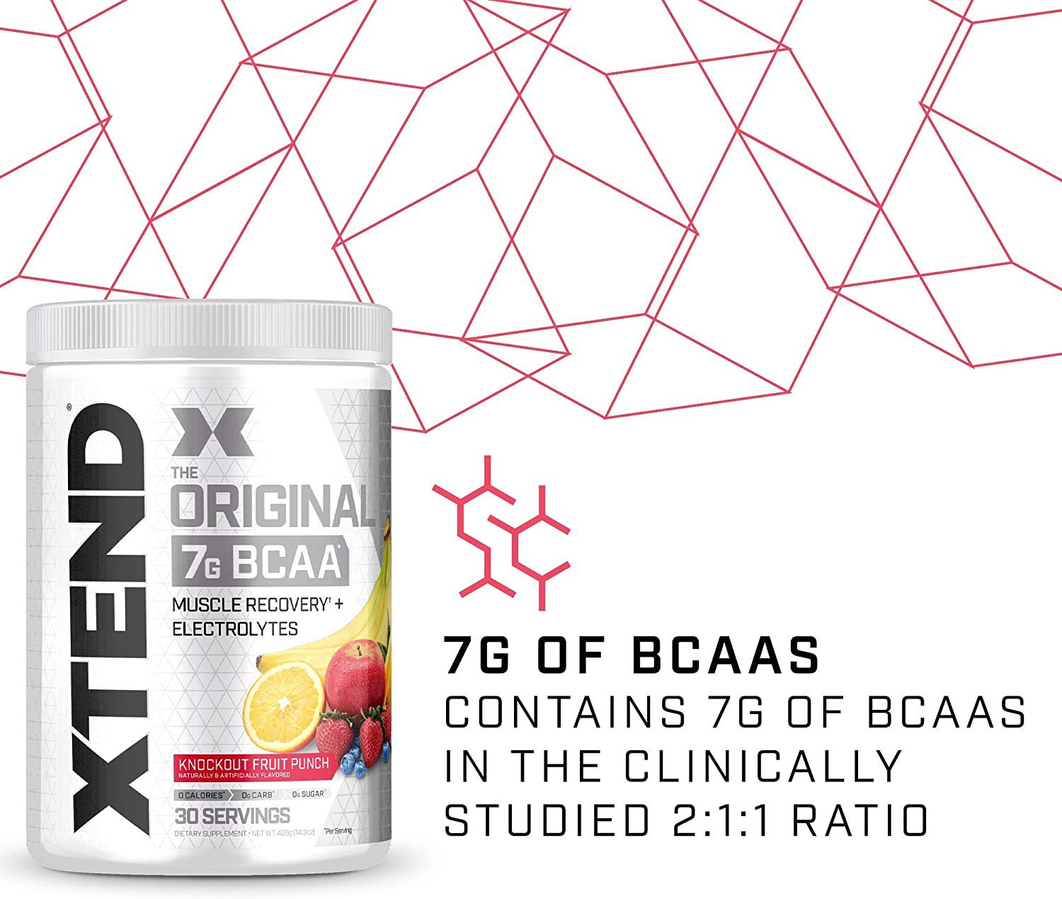 slide 2 of 4, XTEND, XTEND Original, BCAAs, Knockout Punch, Hydration, Recovery, 13.50 g