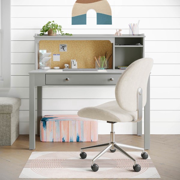 slide 6 of 7, Realspace® Haven 46""W Student Storage Desk With Hutch, Light Gray, 1 ct