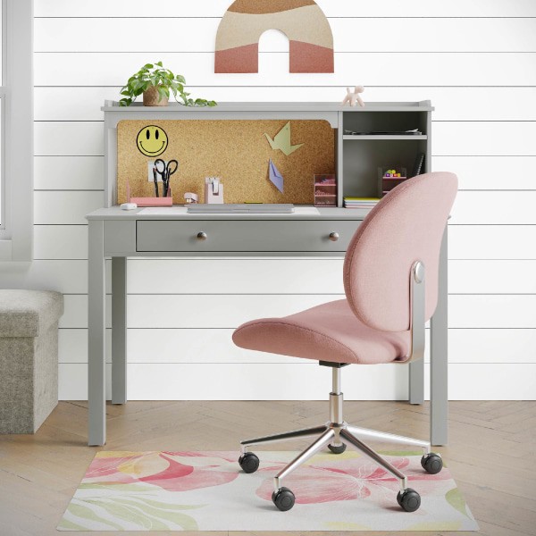 slide 7 of 7, Realspace® Haven 46""W Student Storage Desk With Hutch, Light Gray, 1 ct