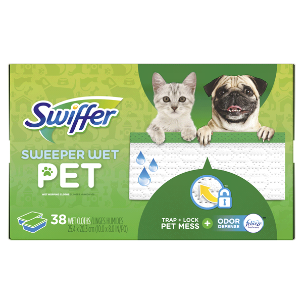 slide 1 of 1, Swiffer Sweeper Wet Mopping Pad Multi-Surface Refills - Lavender & Vanilla, 38 ct