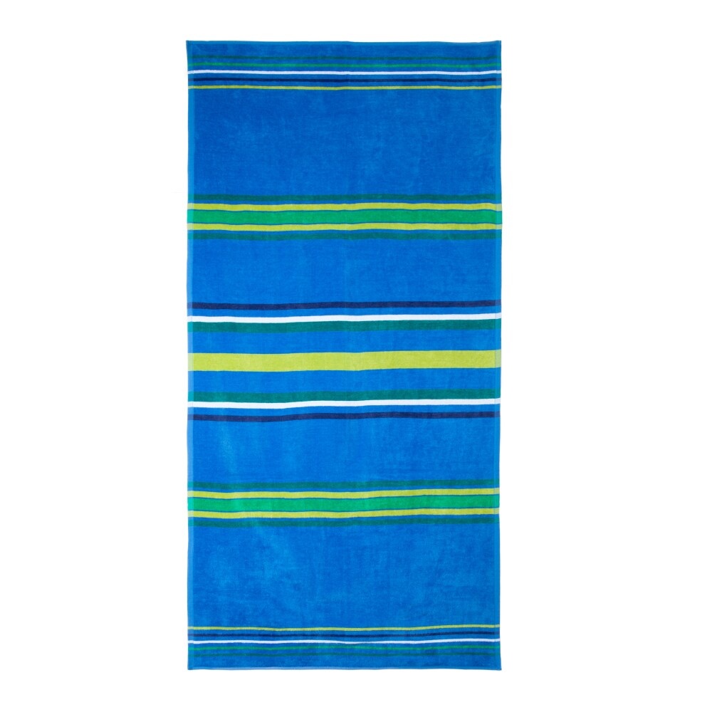 slide 1 of 1, HD Designs Outdoors Striped Beach Towel - Victoria Blue, 1 ct