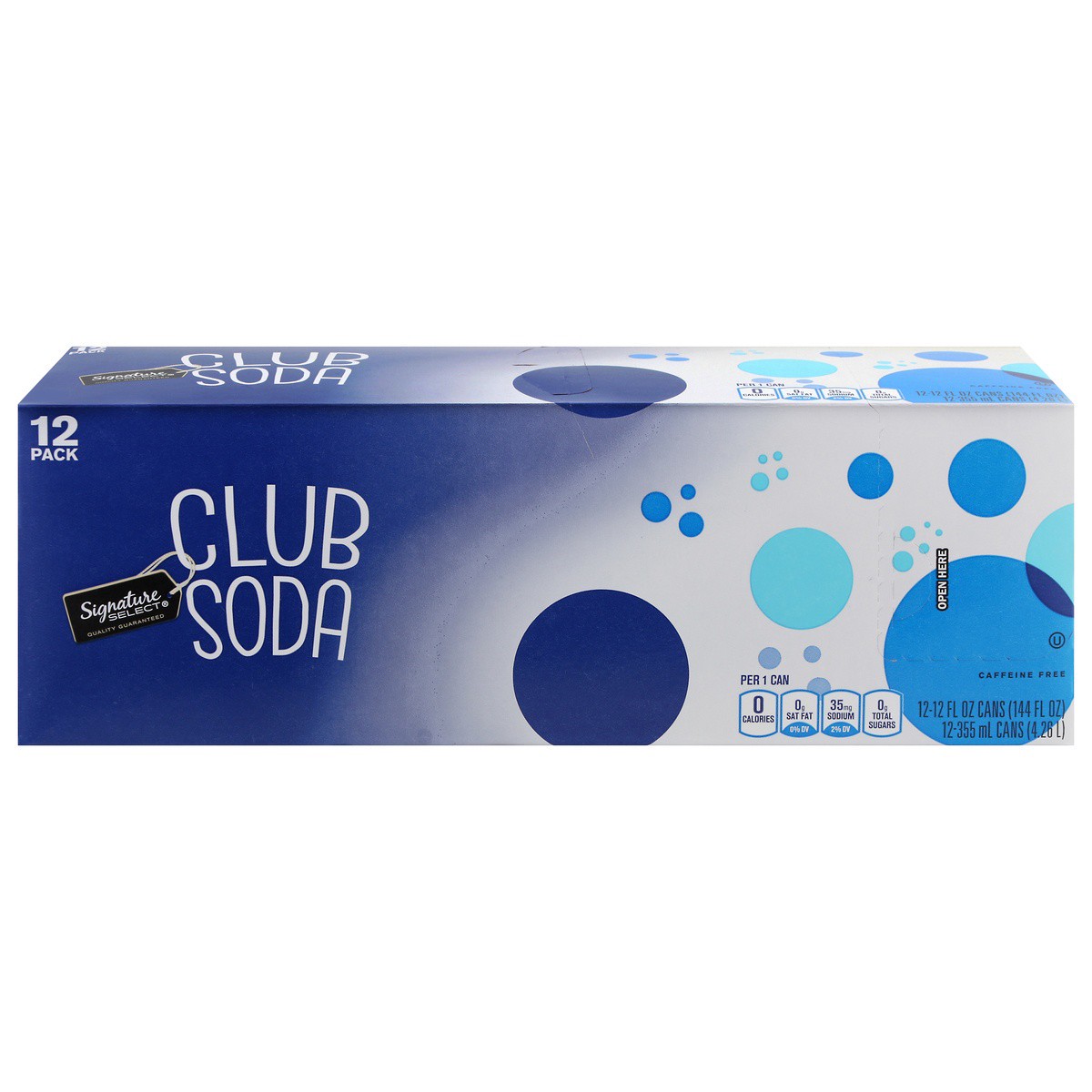 slide 1 of 13, Signature Select Club Soda 12 Pack 12 - 12 fl oz Cans, 12 ct