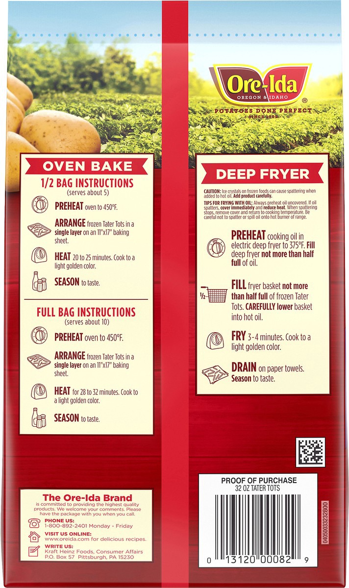 slide 2 of 9, Ore-Ida Golden Tater Tots Seasoned Shredded Frozen Potatoes, 32 oz Bag, 32 oz