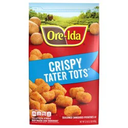 Ore-Ida Crispy Tater Tots Seasoned Shredded Frozen Potatoes, 32 oz Bag