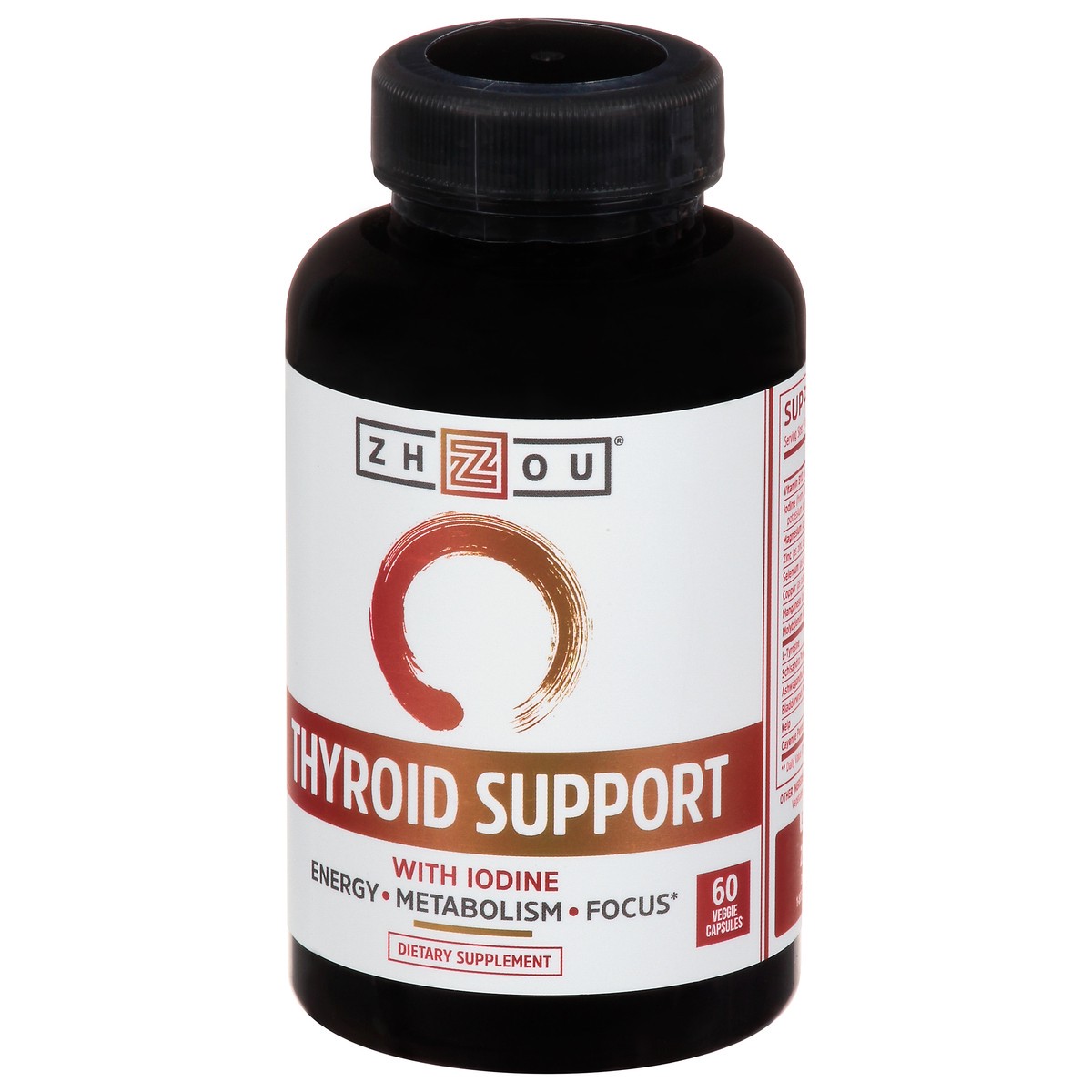 slide 3 of 9, Zhou Thyroid Support with Iodine Capsules 60 ea Bottle, 60 ct