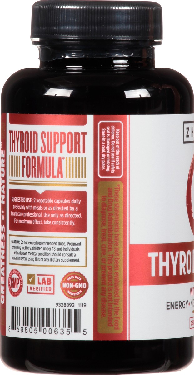 slide 7 of 9, Zhou Thyroid Support with Iodine Capsules 60 ea Bottle, 60 ct