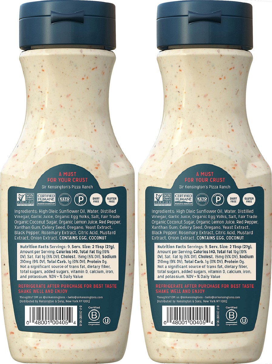 slide 4 of 5, Sir Kensington's Pizza Ranch Dressing & Dip 9 oz, 9 oz