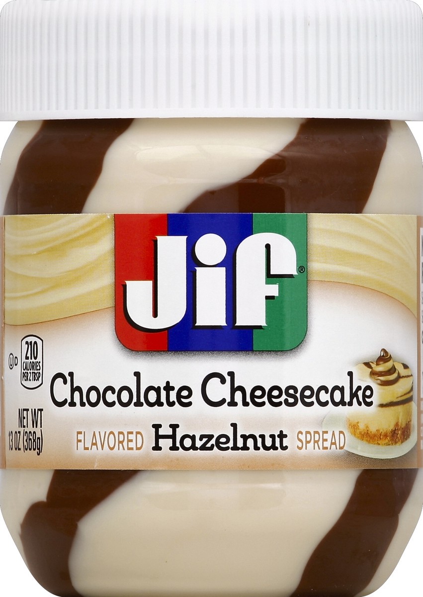 slide 5 of 6, Jif Chocolate Cheesecake Hazelnut Spread, 13 oz