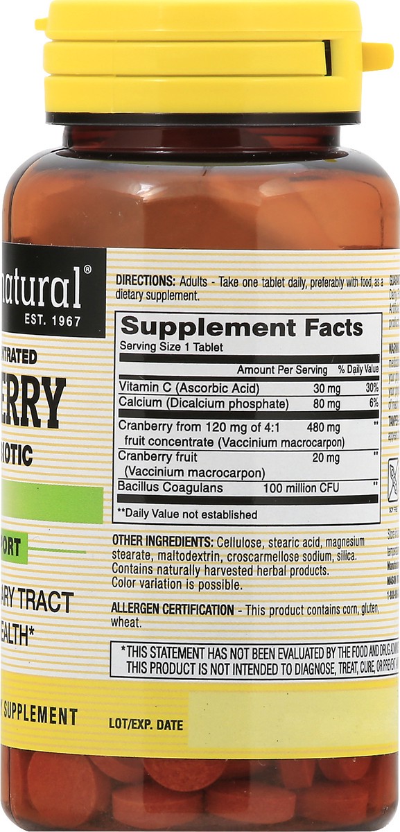 slide 3 of 9, Mason Natural Cranberry with Probiotic, Calcium and Vitamin C, Highly Concentrated - Supports Antioxidant and Immune Health, Maintains a Healthy Urinary System, 60 Tablets, 60 ct