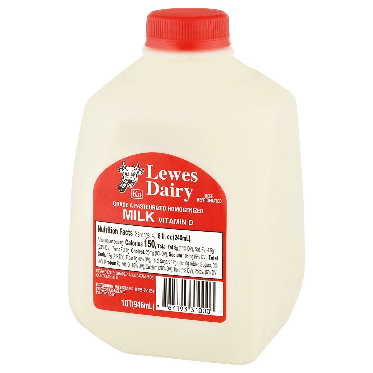 slide 4 of 4, Lewes Dairy Milk 1 qt, 1 qt