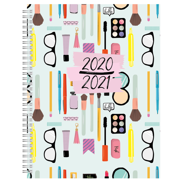 slide 1 of 3, Office Depot Weekly/Monthly Academic Planner, 8-1/2'' X 11'', Makeup, July 2020 To June 2021, Ay20Mkupspl004, 1 ct