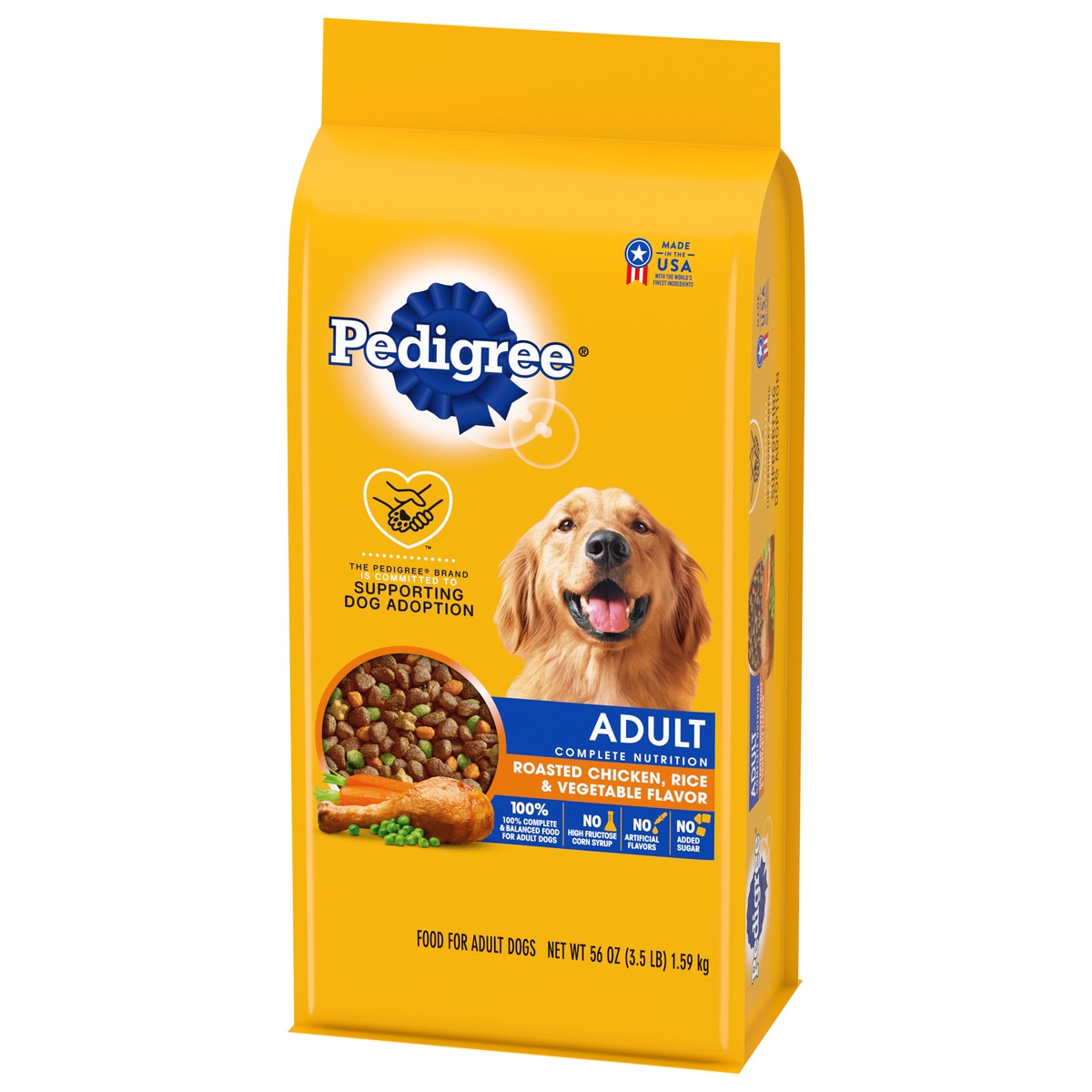 slide 8 of 9, Pedigree Adult Roasted Chicken & Vegetable Flavor Dog Food 56 oz, 3.5 lb