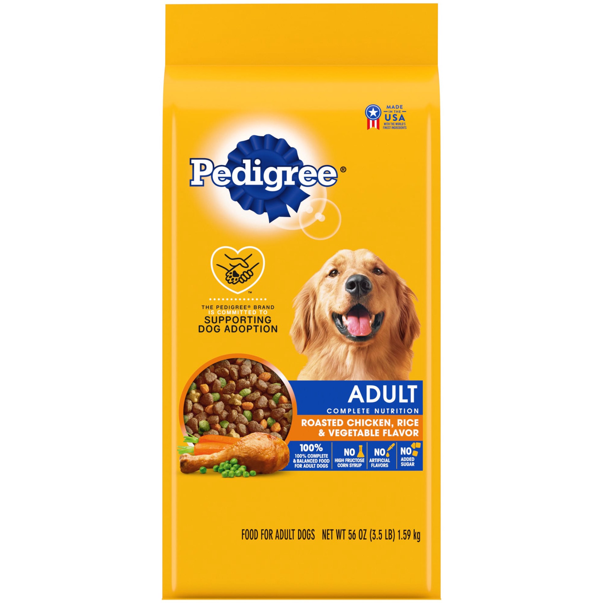 slide 1 of 9, Pedigree Adult Roasted Chicken & Vegetable Flavor Dog Food 56 oz, 3.5 lb