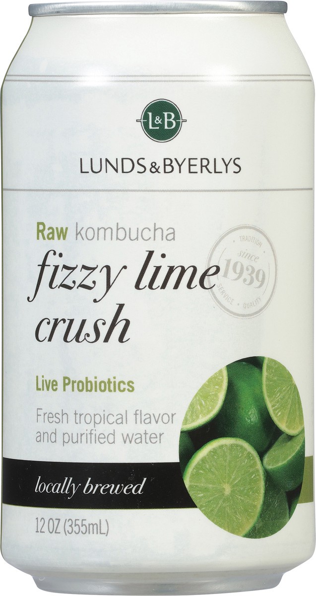 slide 3 of 13, Lunds & Byerlys Raw Fizzy Lime Crush Kombucha 12 oz, 12 oz