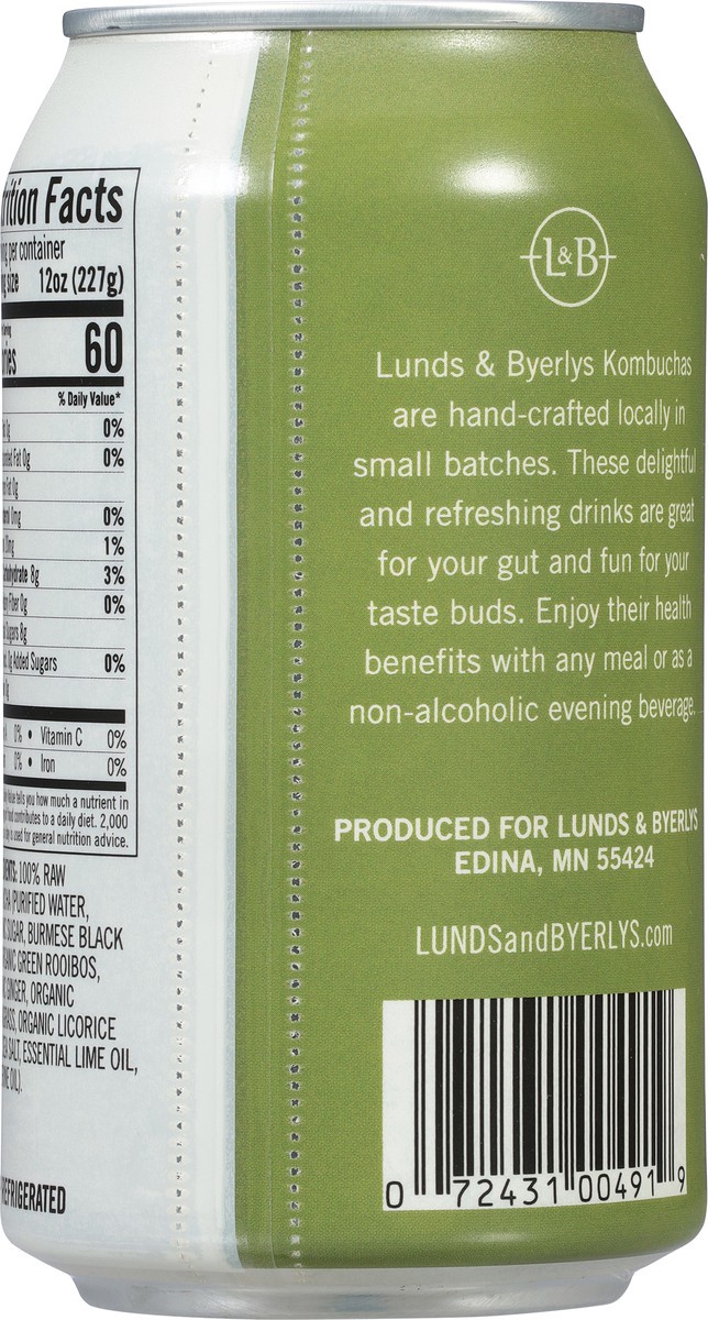 slide 12 of 13, Lunds & Byerlys Raw Fizzy Lime Crush Kombucha 12 oz, 12 oz