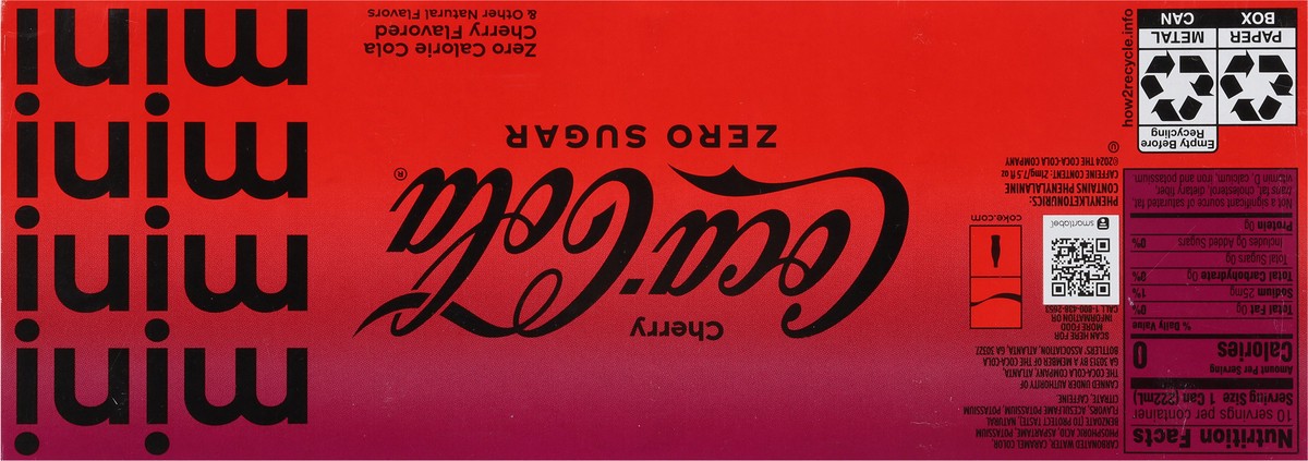 slide 15 of 15, Coca-Cola Cherry Coke Zero Sugar 7.5Oz 10Pk, 7.5 oz