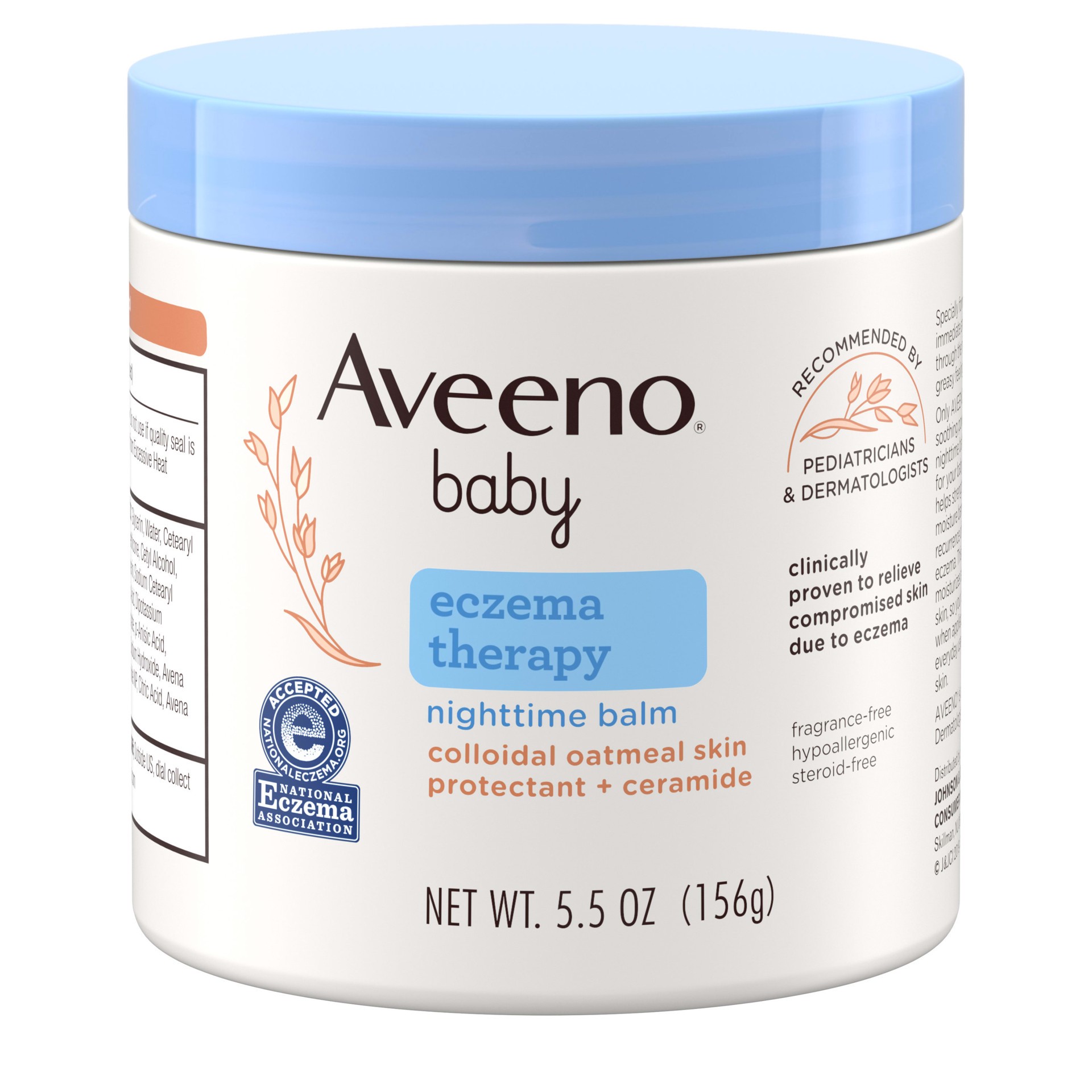 slide 1 of 7, Aveeno Baby Eczema Therapy Nighttime Moisturizing Balm with Colloidal Oatmeal & Ceramide, Soothes & Relieves Dry, Itchy Skin from Eczema, Hypoallergenic, Fragrance- & Steroid-Free, 5.5 oz, 5.5 oz