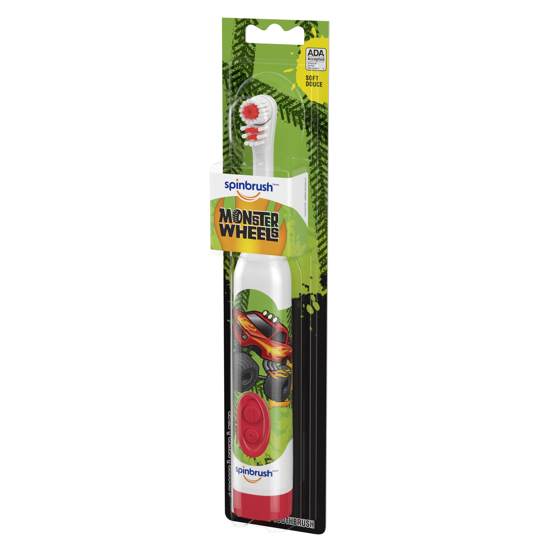 slide 4 of 5, Spinbrush Monster Wheels Kids Toothbrush, 1 ct