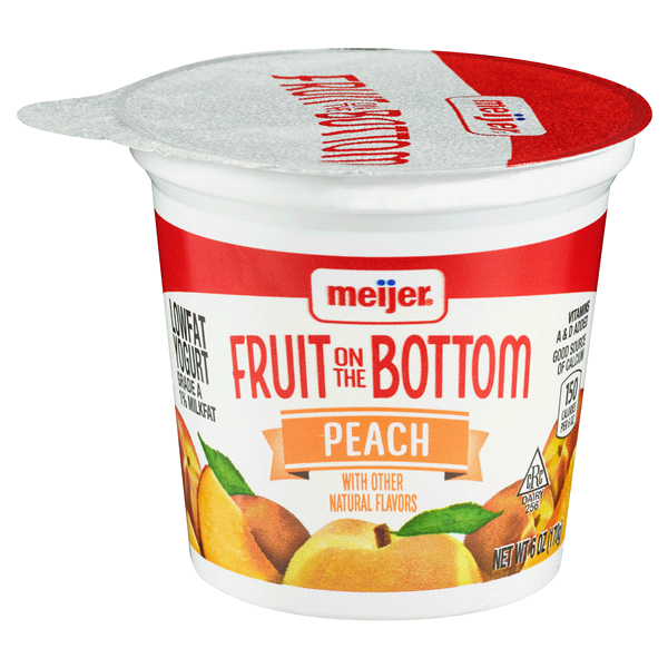 slide 1 of 3, Meijer Fruit on the Bottom Yogurt, Peach, 6 oz