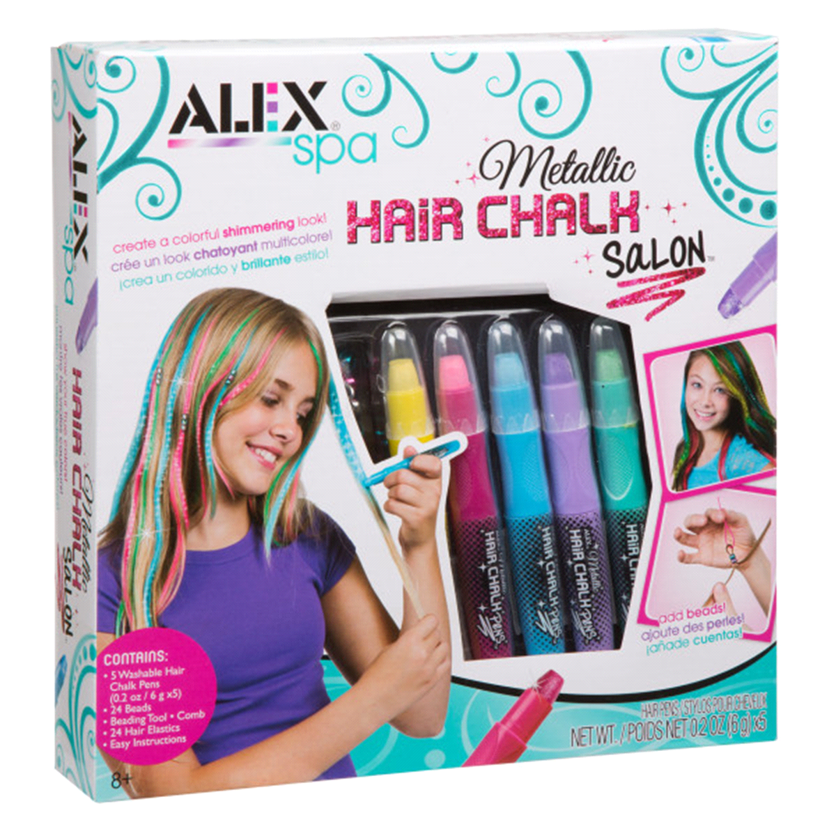 slide 3 of 4, Alex Toys Spa Metallic Hair Chalk Salon, 1 ct
