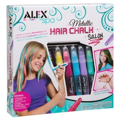 slide 1 of 4, Alex Toys Spa Metallic Hair Chalk Salon, 1 ct