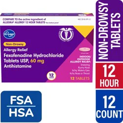 Kroger Fexofenadine Hyrdochloride Allergy Relief Tablets