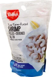 Raley's Raw Farm Raised Large Shrimp 31/40 P&d Tail On 32 oz