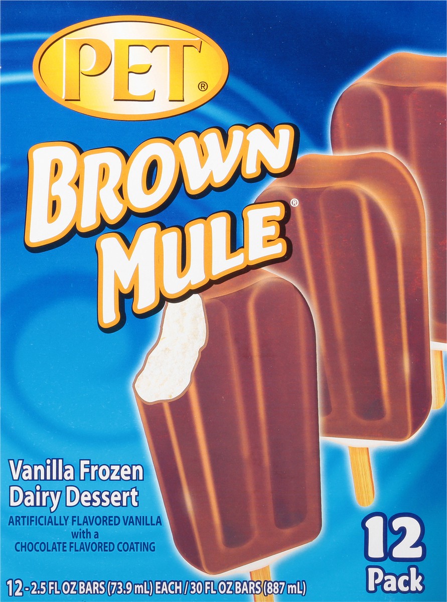 slide 2 of 14, Pet 12 Pack Brown Mule Vanilla Frozen Dairy Dessert Bars 12 - 2.5 fl oz Packs, 12 ct