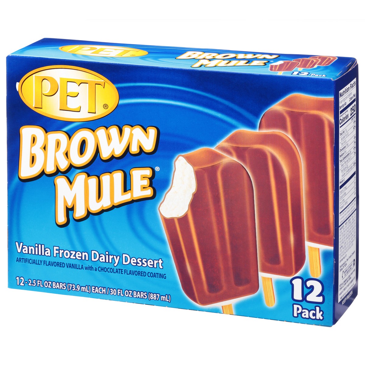 slide 12 of 14, Pet 12 Pack Brown Mule Vanilla Frozen Dairy Dessert Bars 12 - 2.5 fl oz Packs, 12 ct